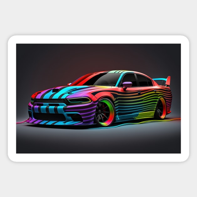 hellcat widebody Sticker by PixelPusherArt